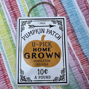 U Pick Home Grown Pumpkin Patch Tin Sign 12x16 Harvest Fall Halloween Decor